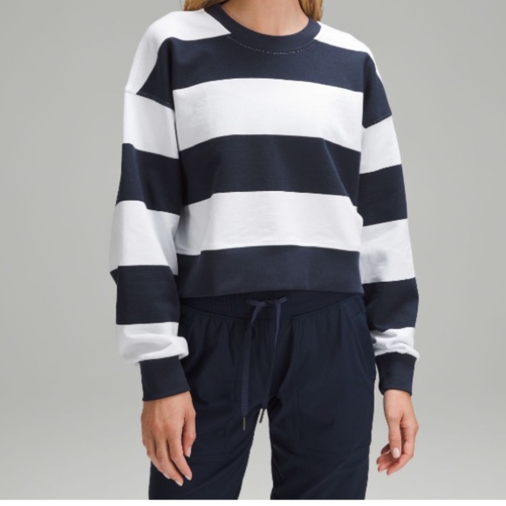 Lululemon perfectly oversized cropped crew *stripes